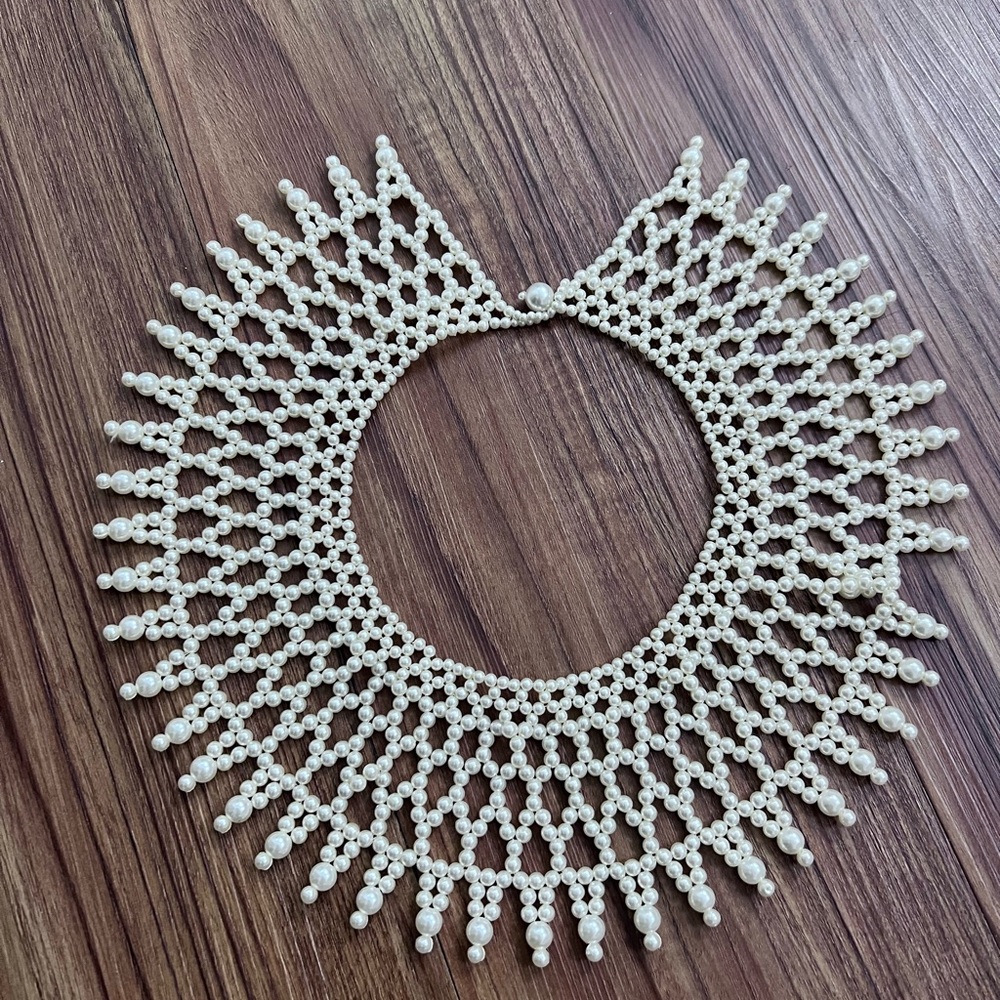 Classy, faux, pearl necklace, collar